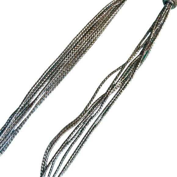 Napier Multi Strand Choker Necklace Sliding Pendant Silver-Tone - Picture 4 of 9